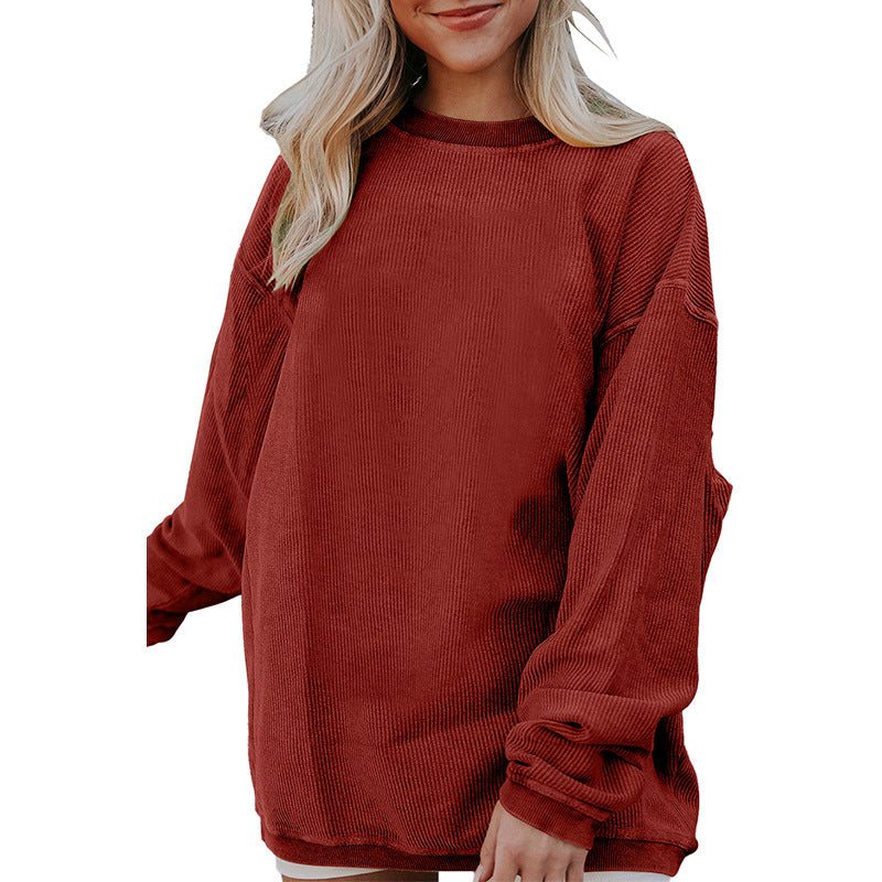 Pull à capuche simple imprimé pour femme, pull long de couleur unie