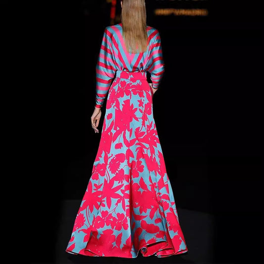 Women's Summer Digital Printing Dress Temperament Long Dresses