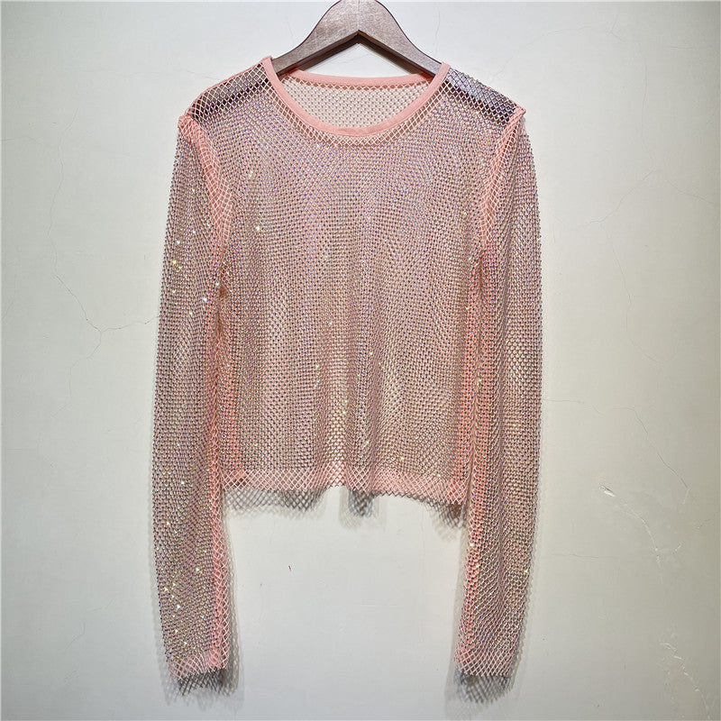 Shining Star Hollow Out Shiny Colorful Blouses