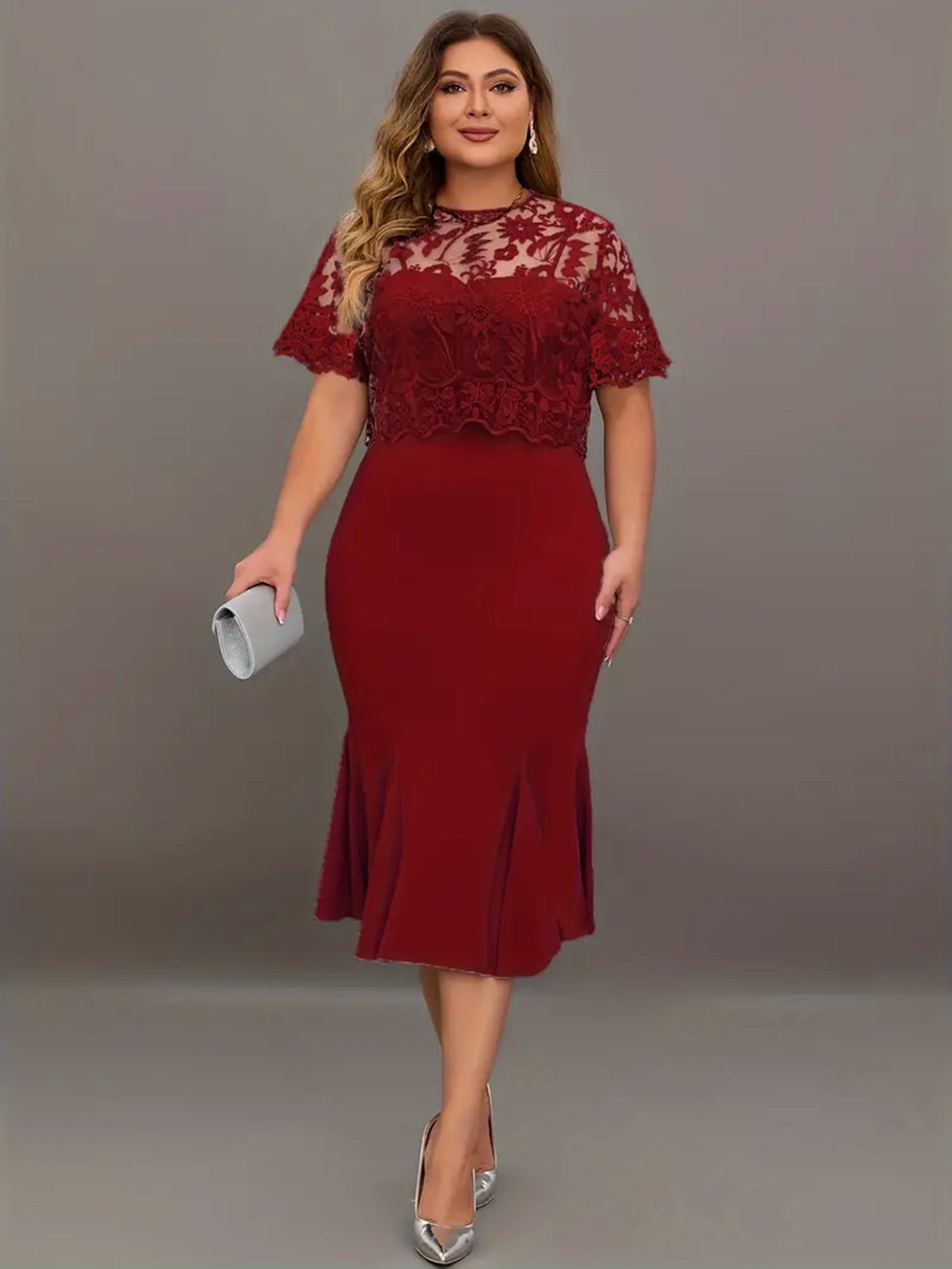 Embroidered Stitching Dress Slim Fit Slimming Dresses