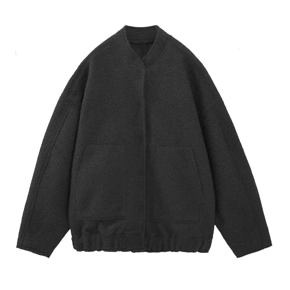 Women's Versatile Spring Large Pocket Bomber Coats