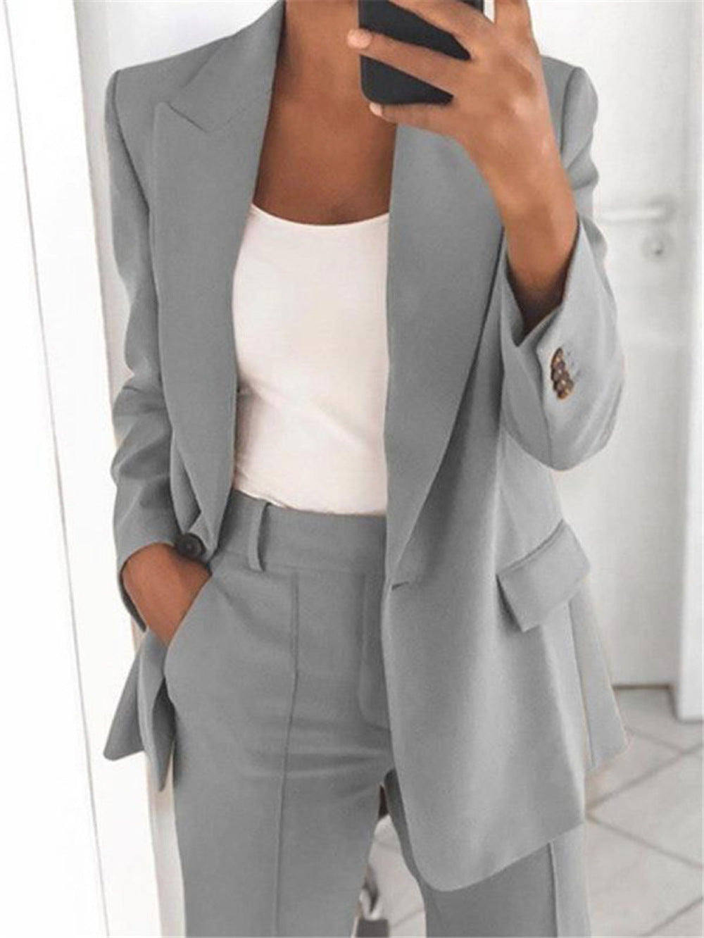 Women's Slouchy Fashion Lapel Graceful Business Blazers