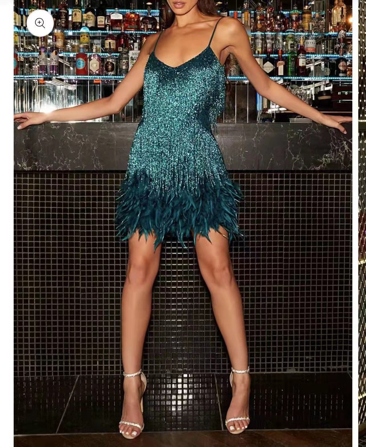 Sequins Multicolor Birthday Party Sexy Strap Dresses