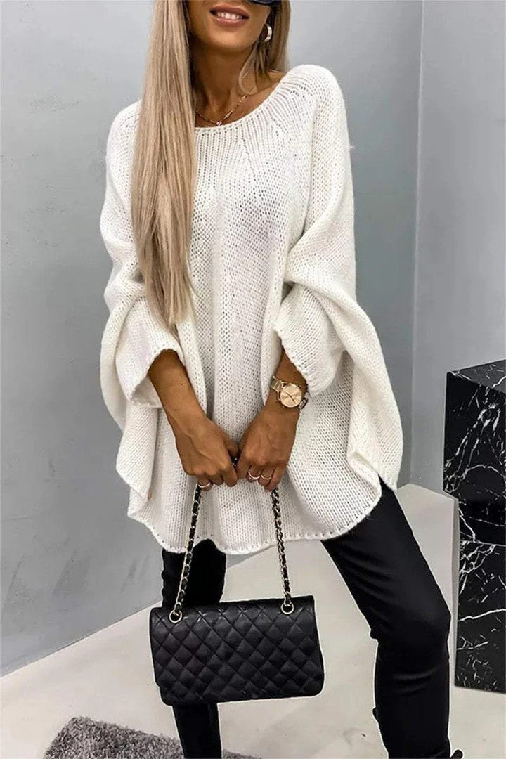 Women's Autumn Cape Poncho Fashionable Knitted Shawl Sweaters