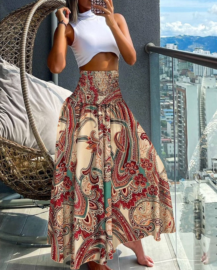 Women's Summer Casual Loose Vacation Long Skirts