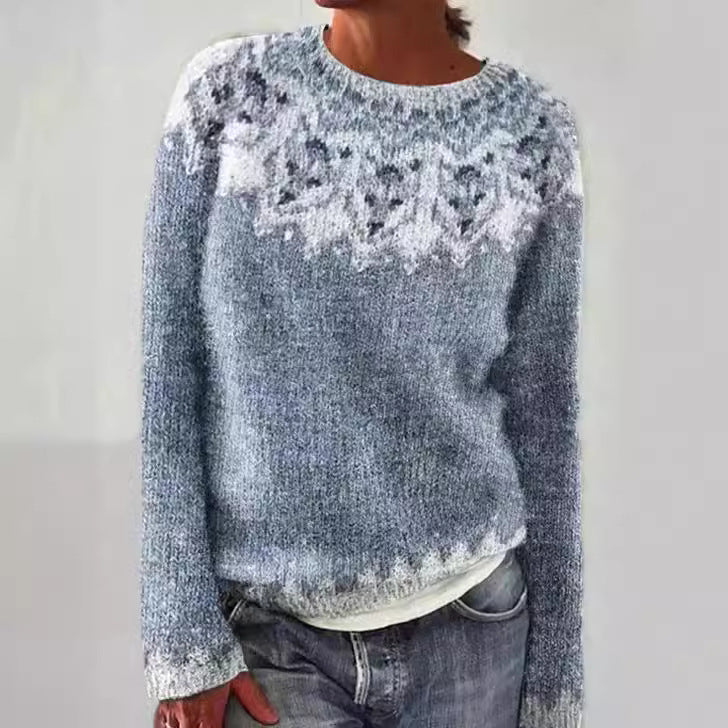 Women's Round Neck Multicolor Loose Fashion Pullover Sweaters