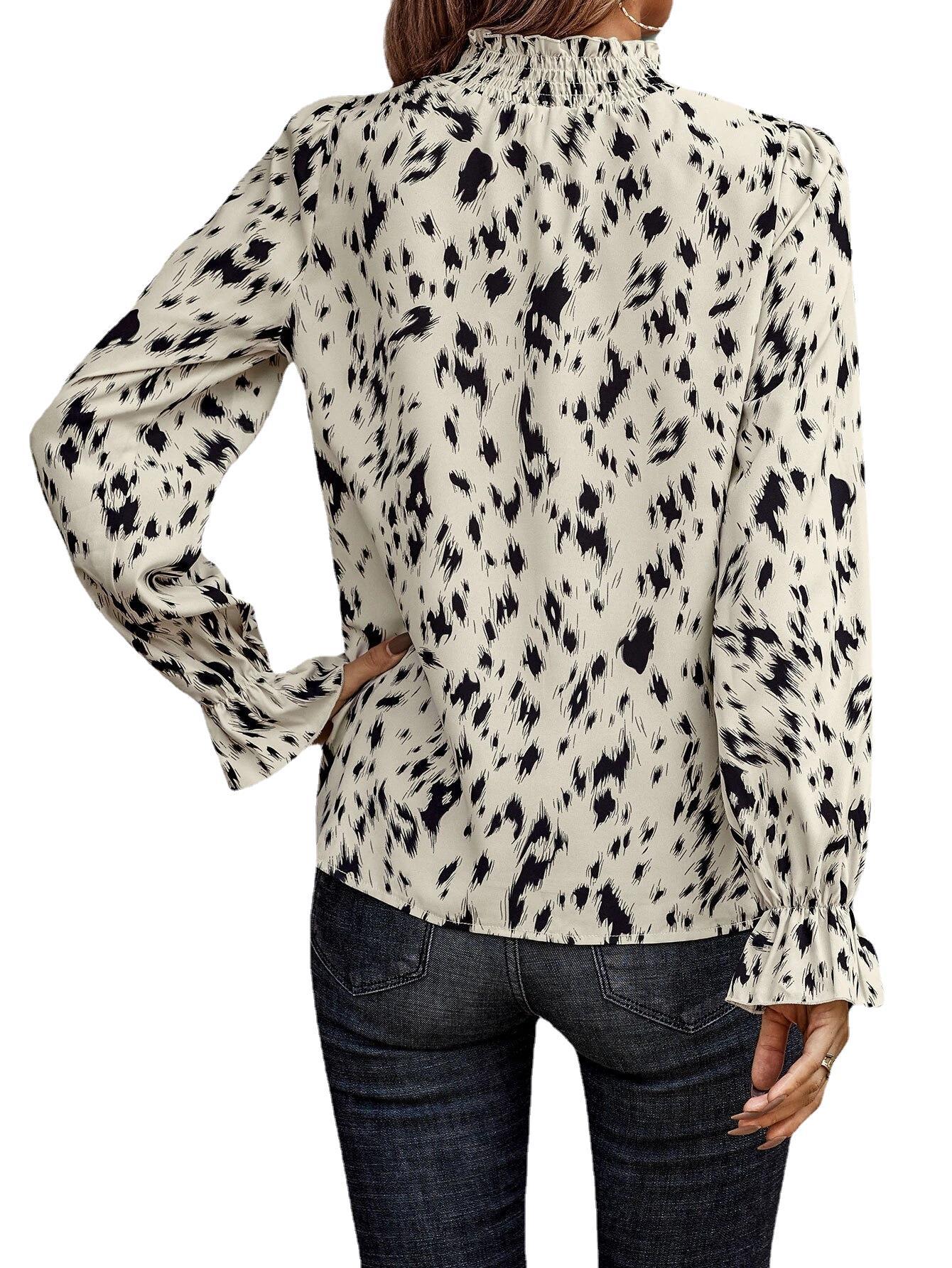 Women's Elegant Polyester Pullover Long Sleeve Half Turtleneck Blouses