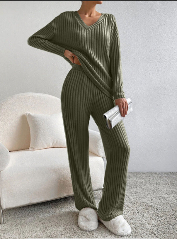 Women's Two-piece Autumn Fashion Casual Straight Loose Temperament Sunken Suits