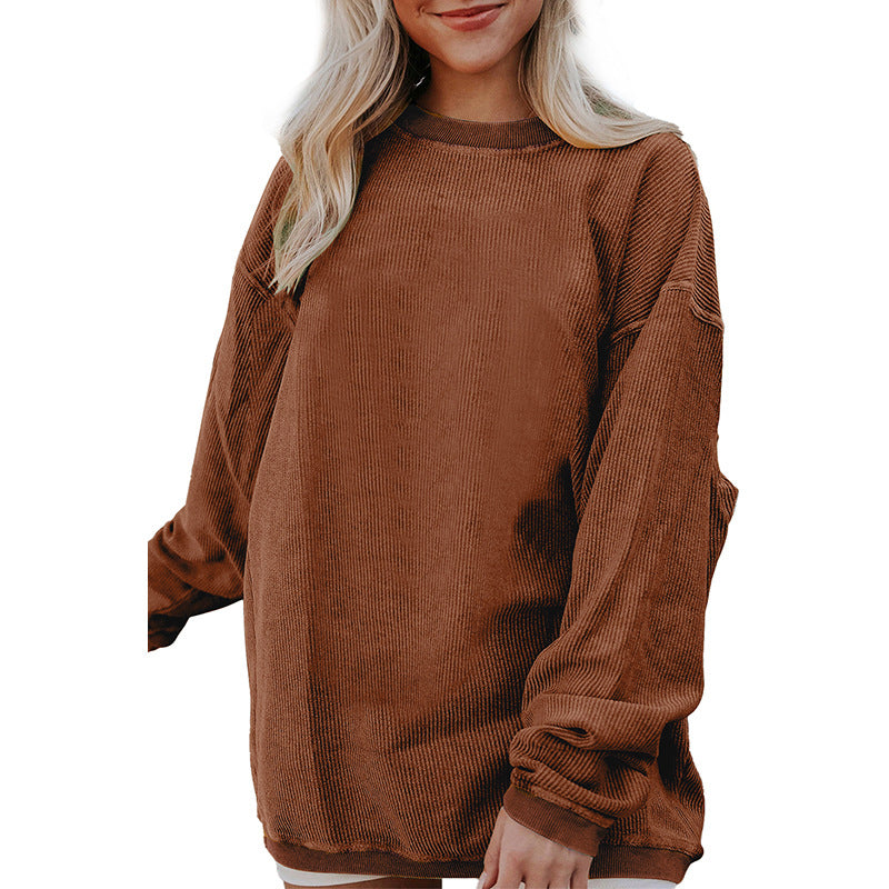 Pull à capuche simple imprimé pour femme, pull long de couleur unie