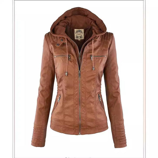 Women's Lapel Long Sleeve Solid Color Zipper Jackets