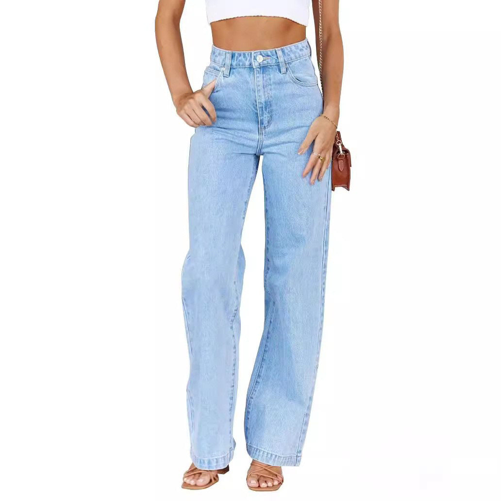 Women's Stretchy Denim Trousers Fashion Wash Jeans