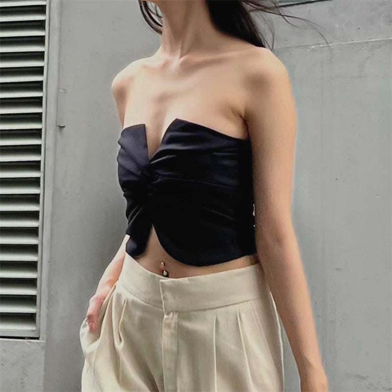 Street Summer Design Twisted Pleated Tube Tops