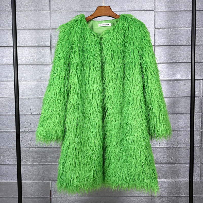 Fur Imitation Tan Wool Lamb Extended Coats