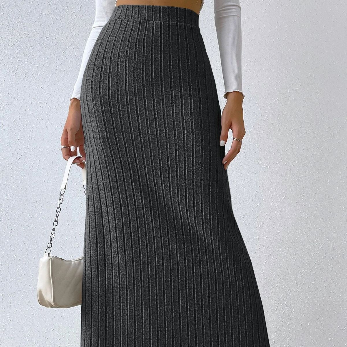 Women's High Waist Side Slim Fit Slit Skirts