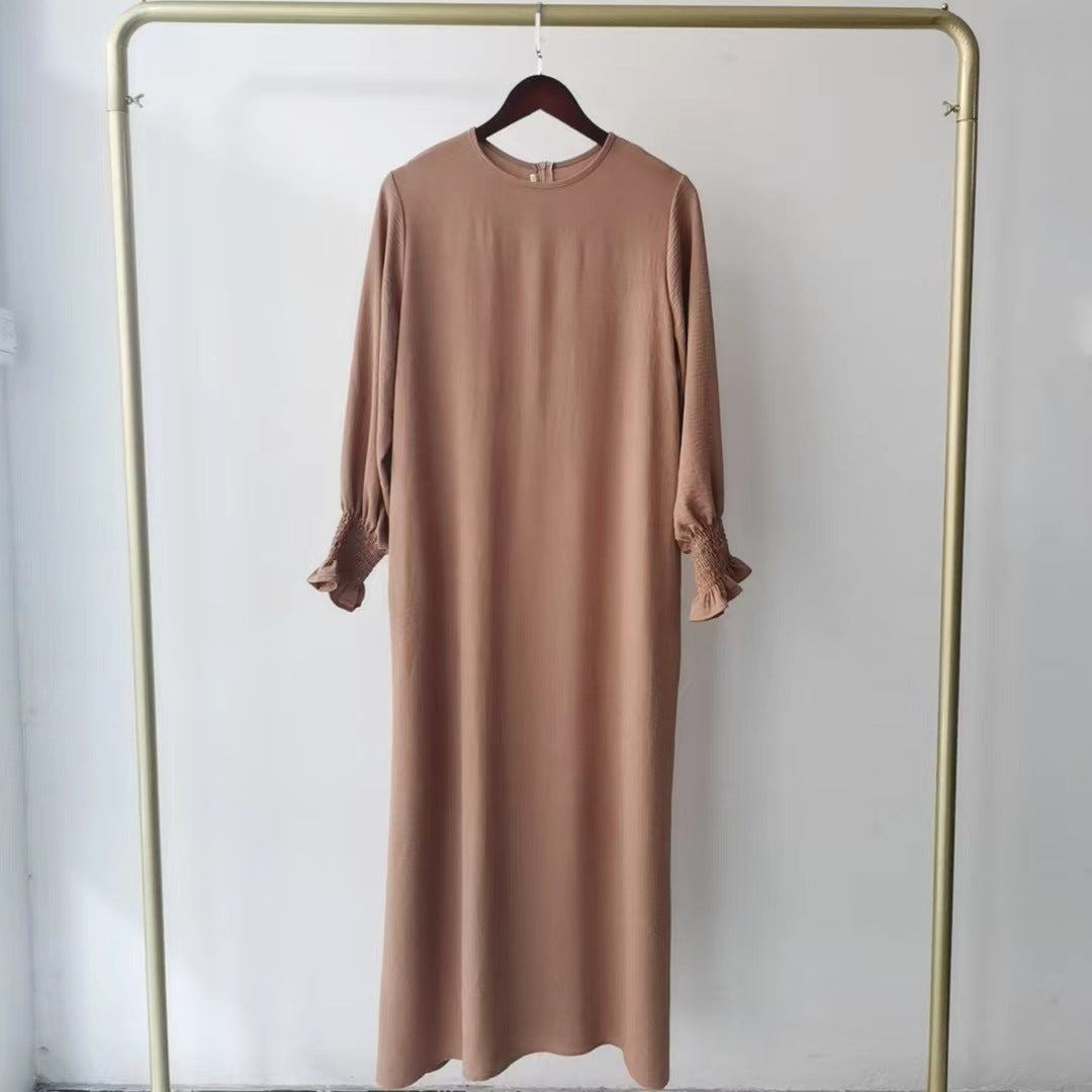 Women's Dress Fashion Round Neck Solid Color Dresses