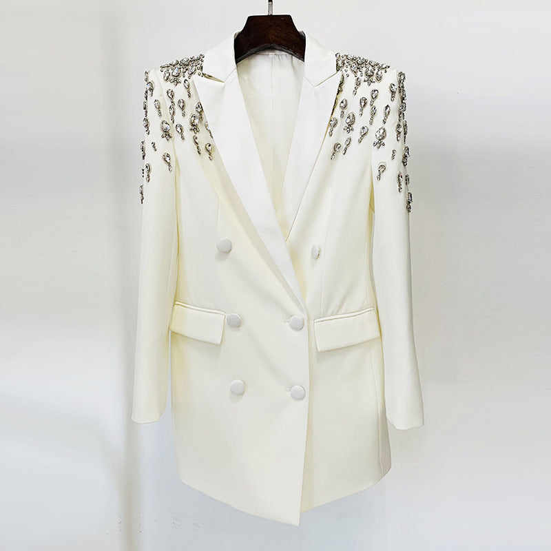 Fashion Handmade Gorgeous Beads Rhinestones Long Blazers