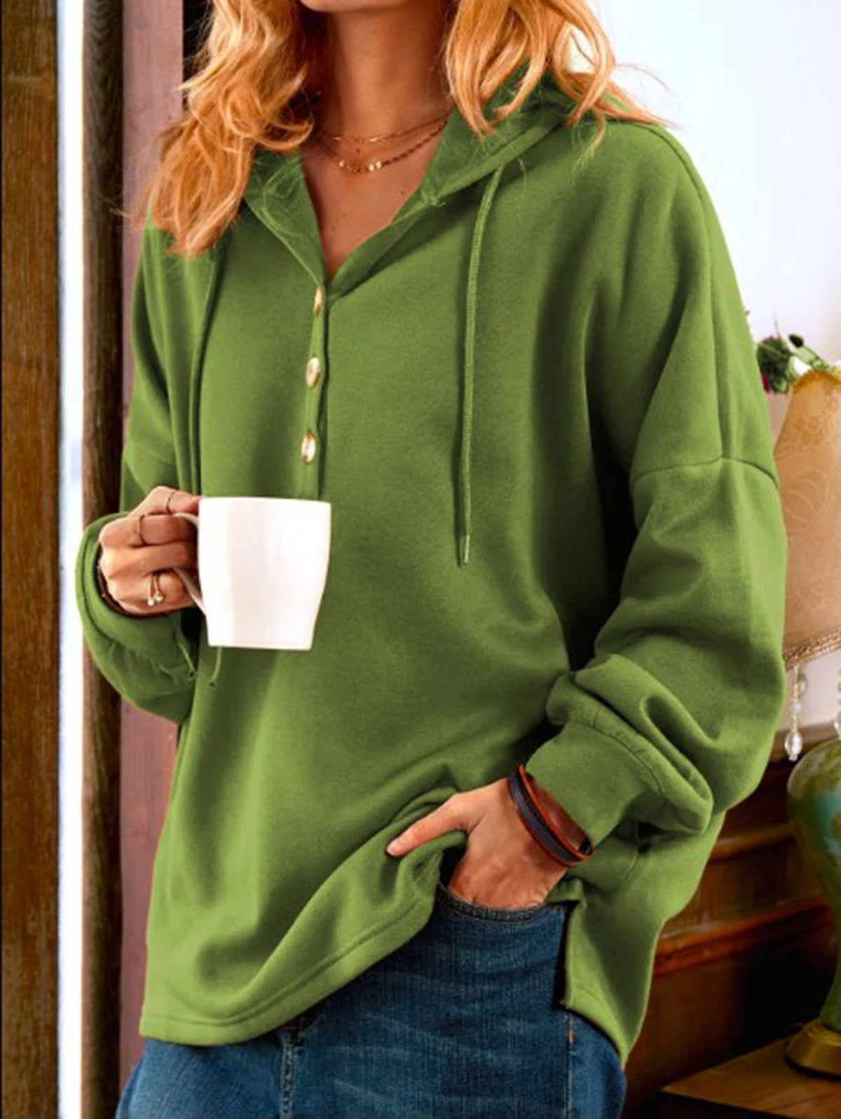 Spring Pullover Style Casual Hooded Pure Sweaters