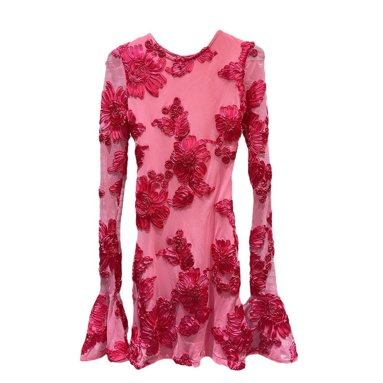 Women's Personalized Backless Embroidery Dress Autumn Jacquard Design Dresses