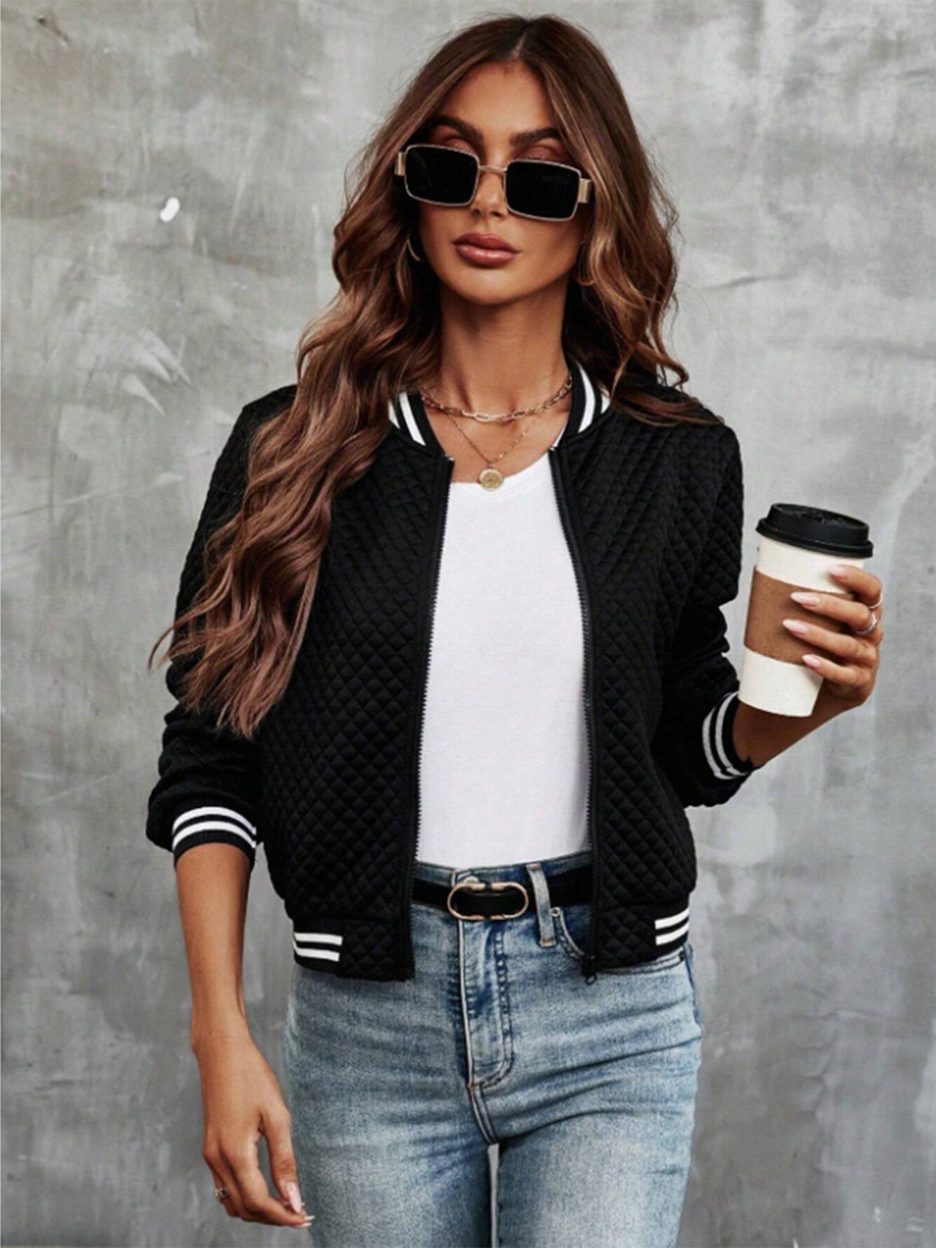 Women's Fashion Casual European Temperament Crew Neck Coats