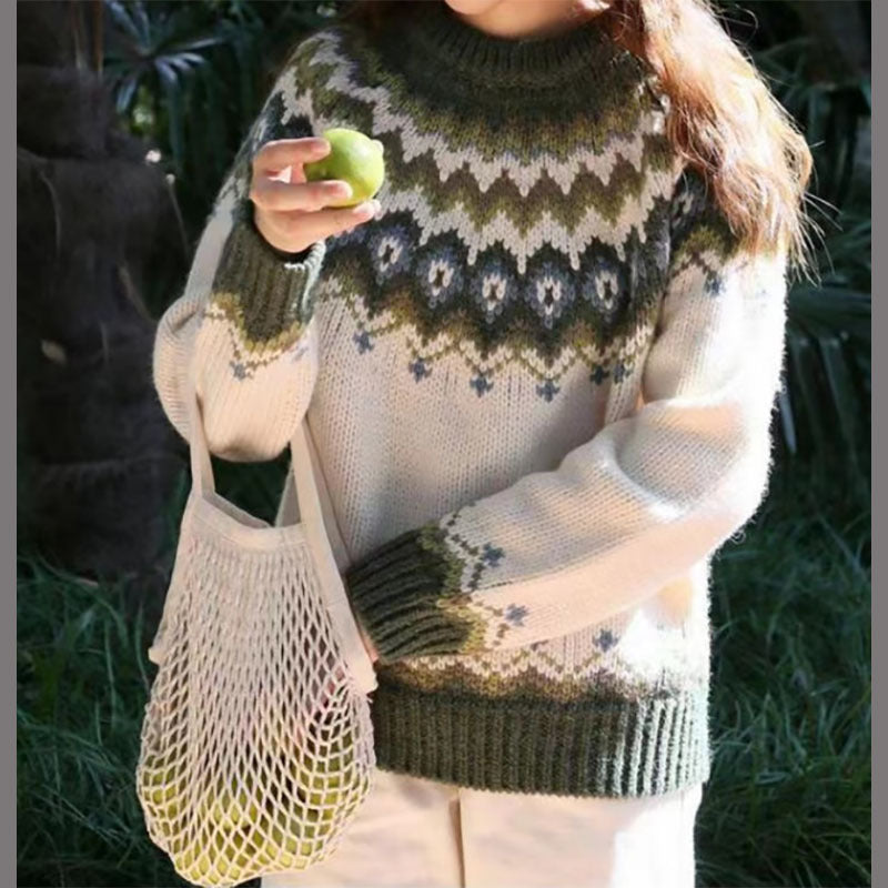 Women's Acrylic Thick Needle Thickened Jacquard Knitted Sweaters