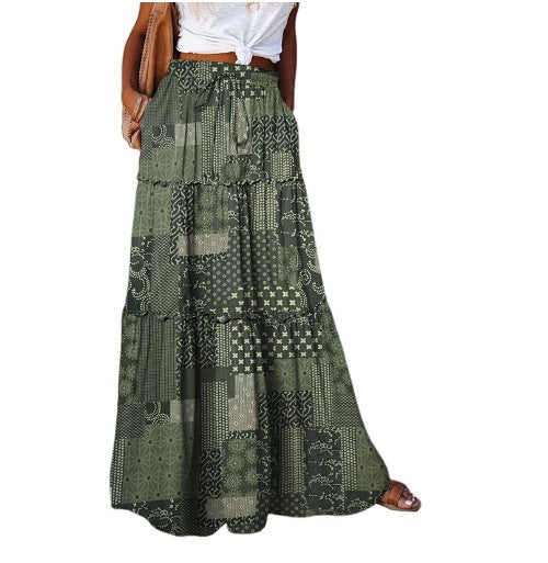 Style Loose Casual High Waist Long Skirts