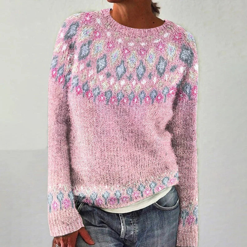 Women's Round Neck Multicolor Loose Fashion Pullover Sweaters