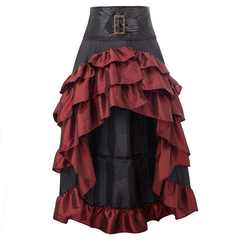 Front Long Back Irregular Ruffles High Waist Shorts