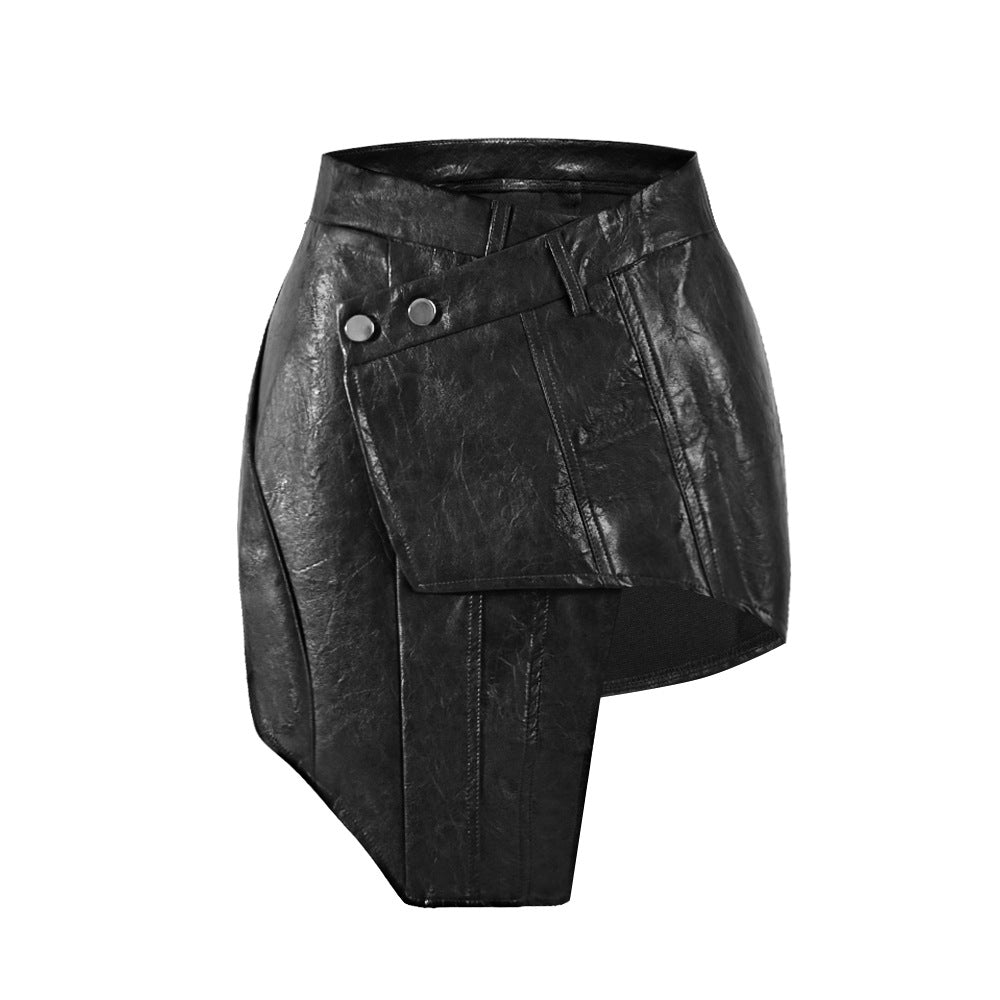 Women's Miniskirt Fashion Personalized Leather Wrapped Skirts