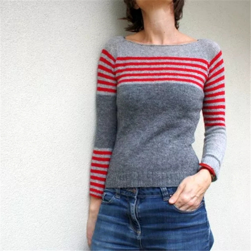 Women's Round Neck Multicolor Loose Fashion Pullover Sweaters