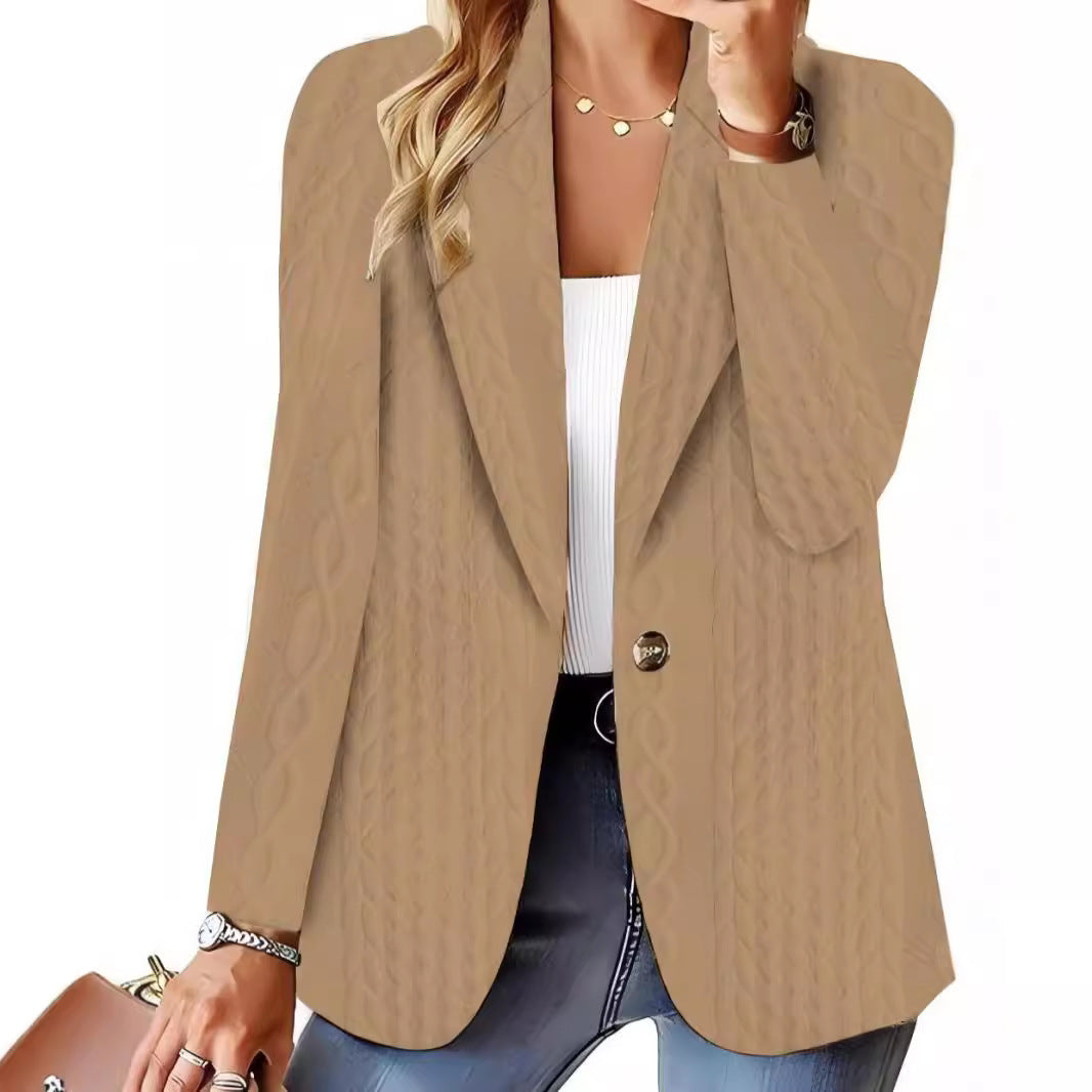 Women's Fashionable Solid Color One Button For Blazers