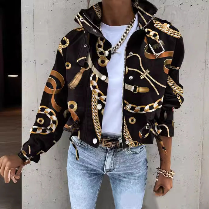 Women's Graceful Glamorous Innovative Printed Casual Jackets