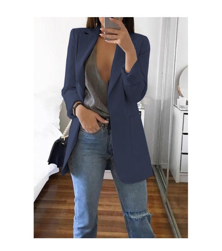 Women's Fashion Solid Color Collar Graceful Blazers