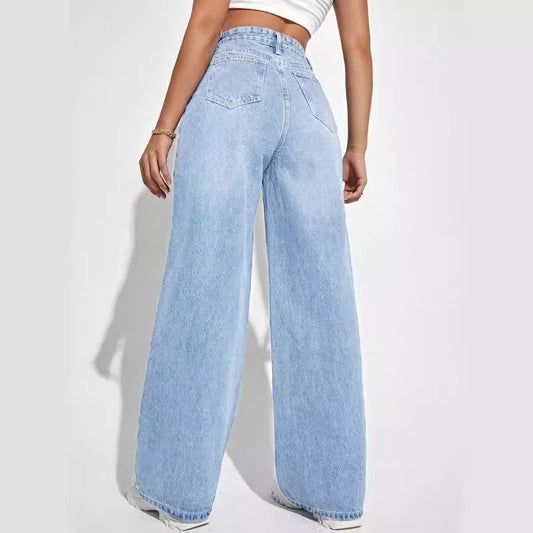 Women's High Waist Slim Denim Trousers Jeans