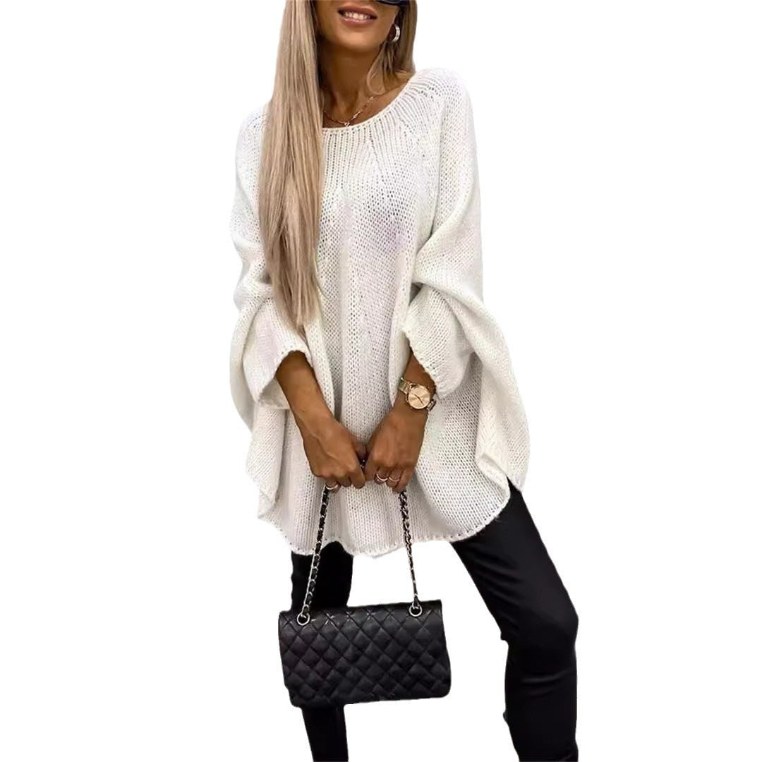 Women's Autumn Cape Poncho Fashionable Knitted Shawl Sweaters