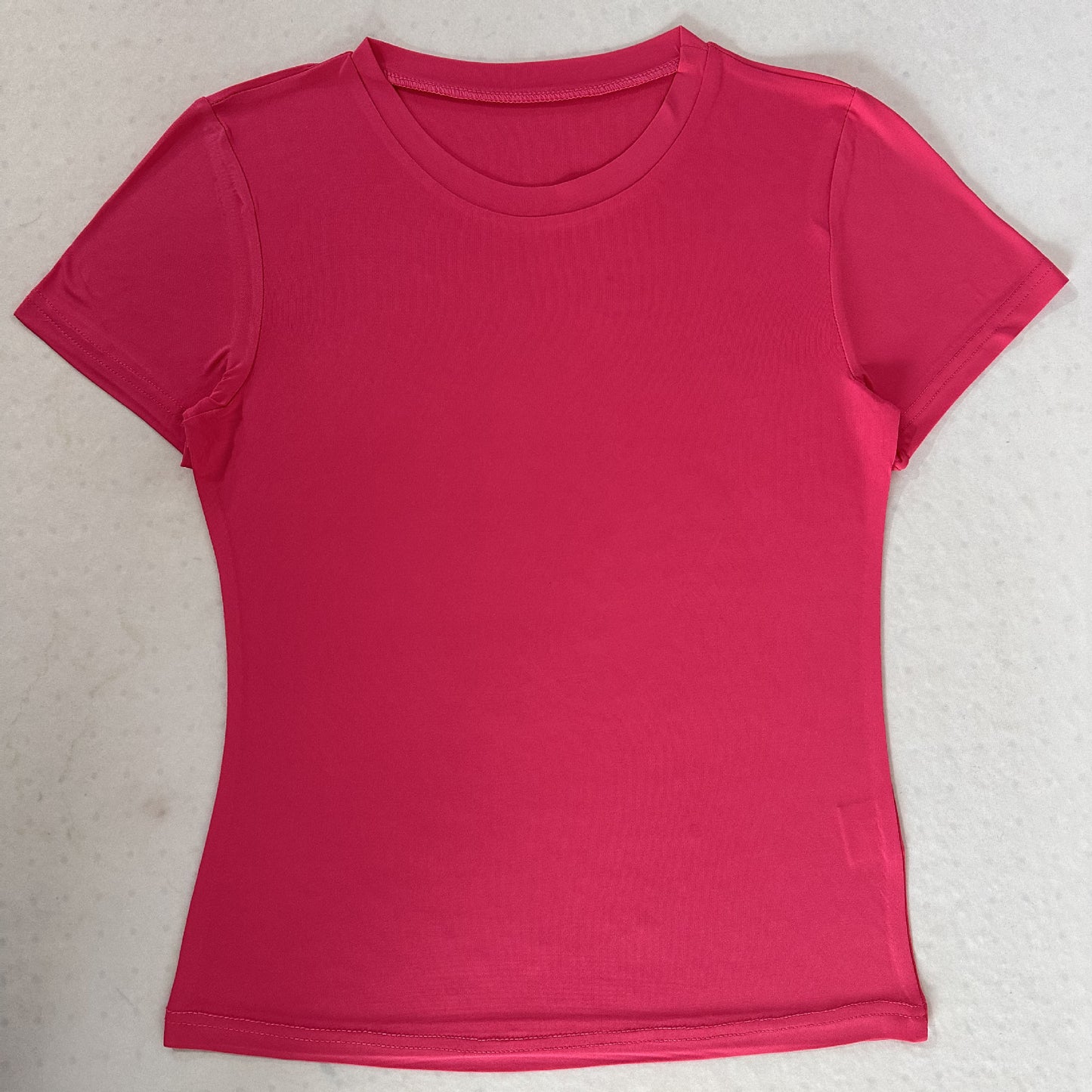 Women's Short-sleeved T-shirt Solid Color Slim Pullover Tops