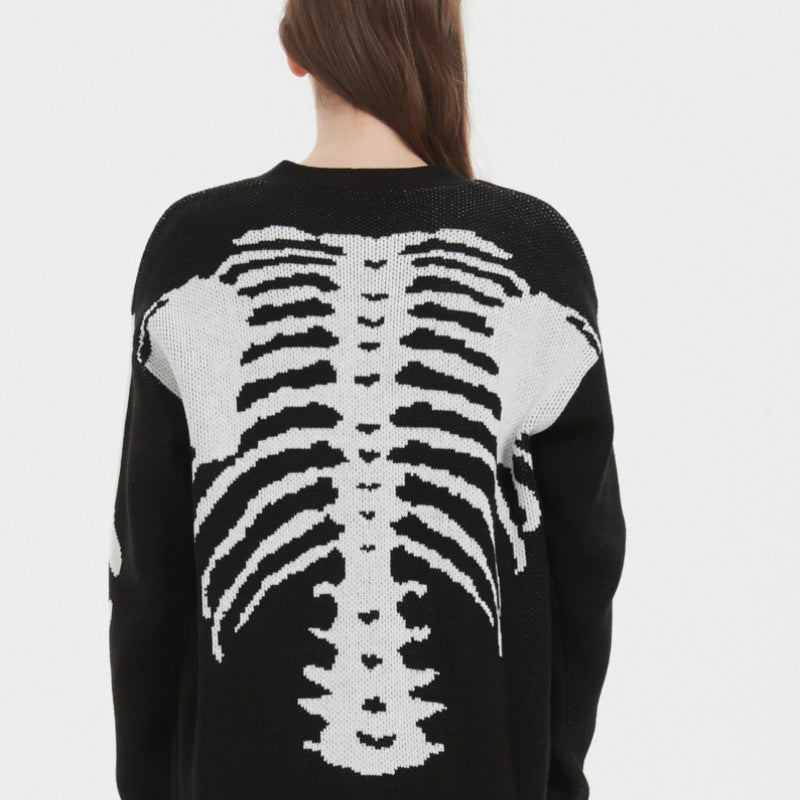 Women's Skull Jacquard Halloween Knitted For Sweaters