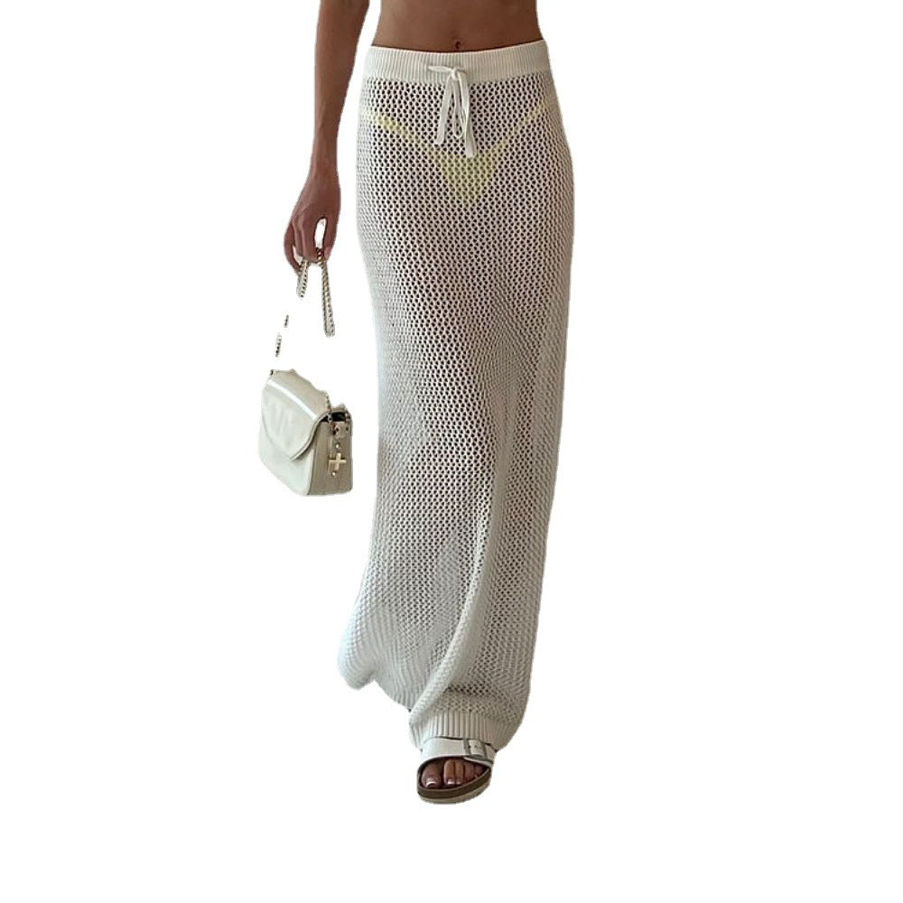 Women's Sexy Cutout Knitted Beach Vacation Solid Skirts