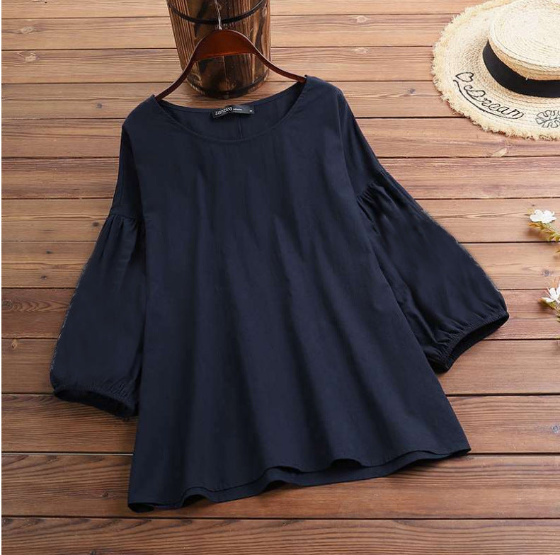 Women's Sweet Lantern Sleeve Loose Leisure Slimming Blouses