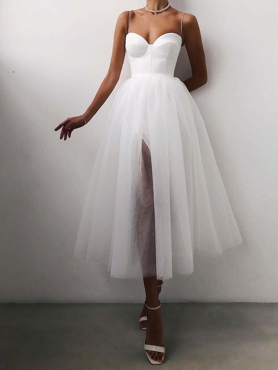 Women's Versatile Beautiful Straps Tulle Dress Wedding Dresses