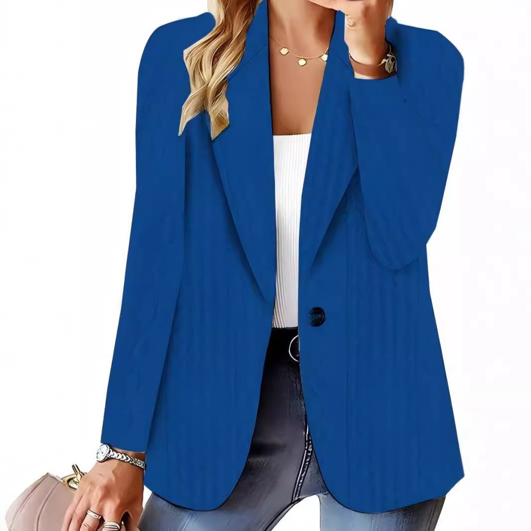 Women's Fashionable Solid Color One Button For Blazers