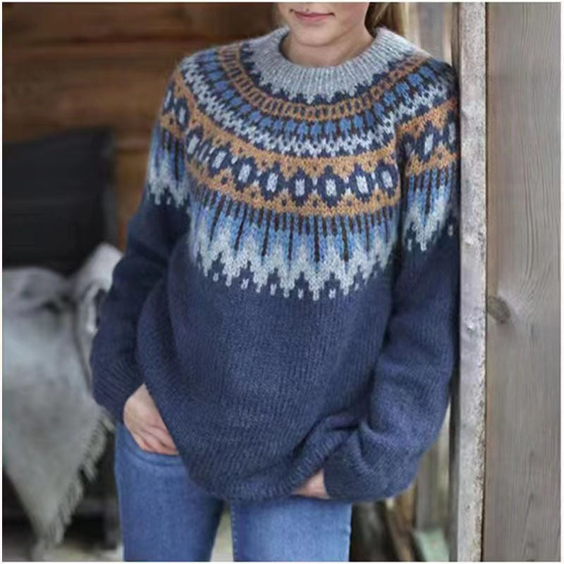 Women's Acrylic Thick Needle Thickened Jacquard Knitted Sweaters