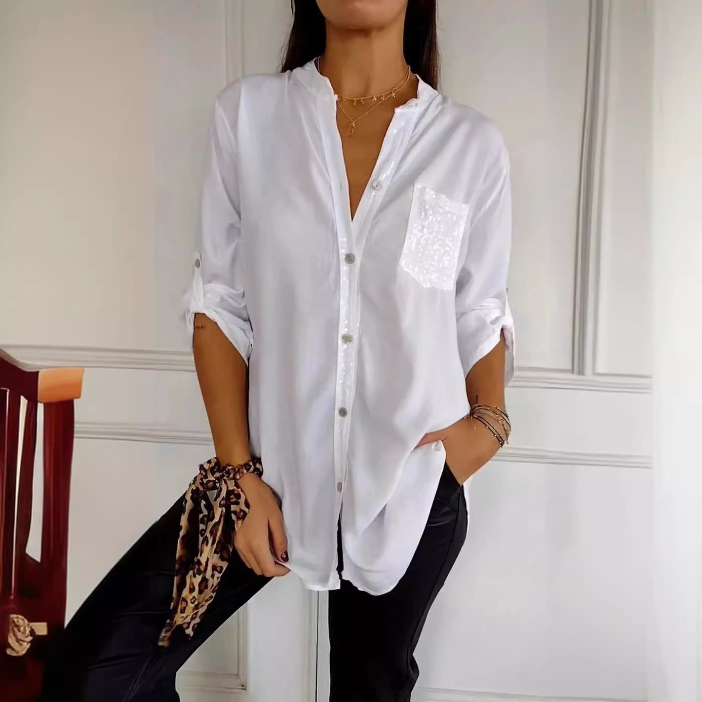 Comfortable Pretty Elegant Commute Style Shirt Blouses