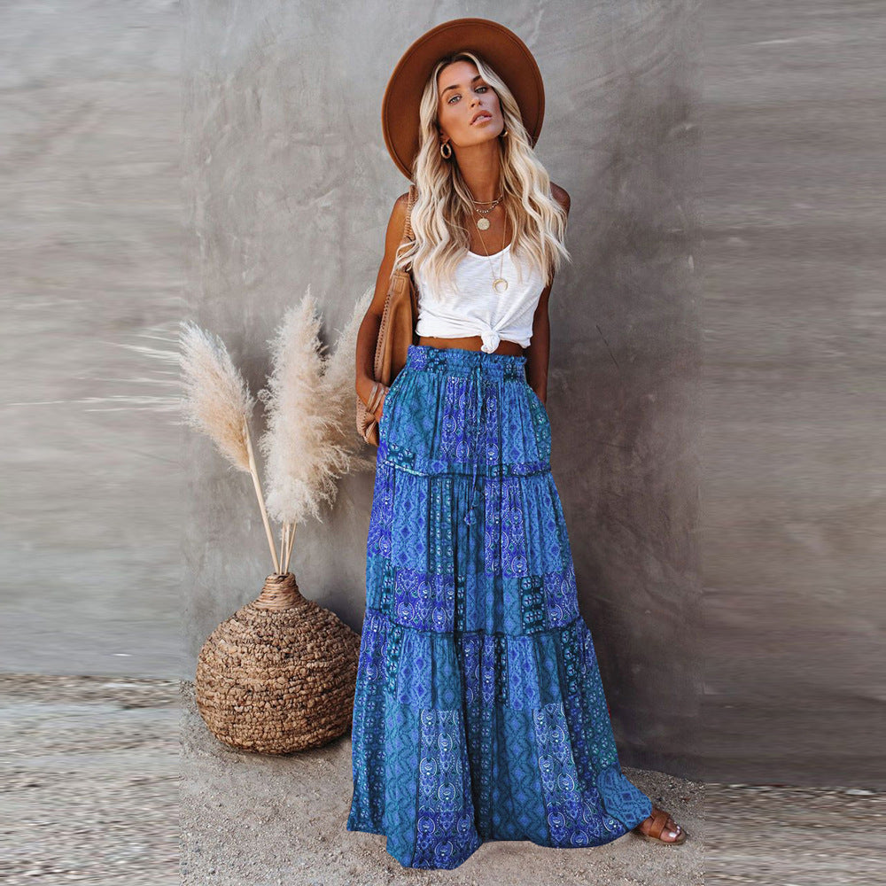 Style Loose Casual High Waist Long Skirts