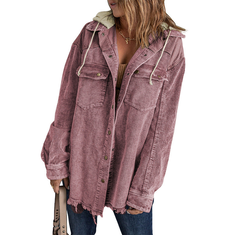 Women's For Color Contrast Patchwork Single-breasted Loose Jackets