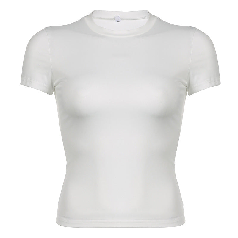 Women's Solid Color Simple Basic Round Neck Blouses