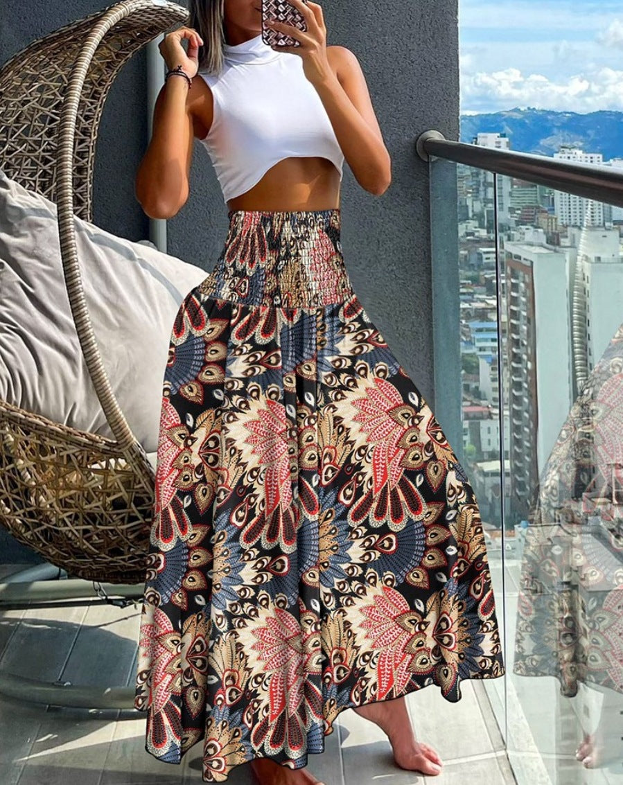 Women's Summer Casual Loose Vacation Long Skirts