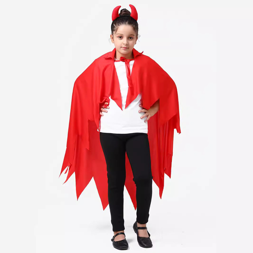 Halloween Cloak Red Devil Horn Robe Costumes