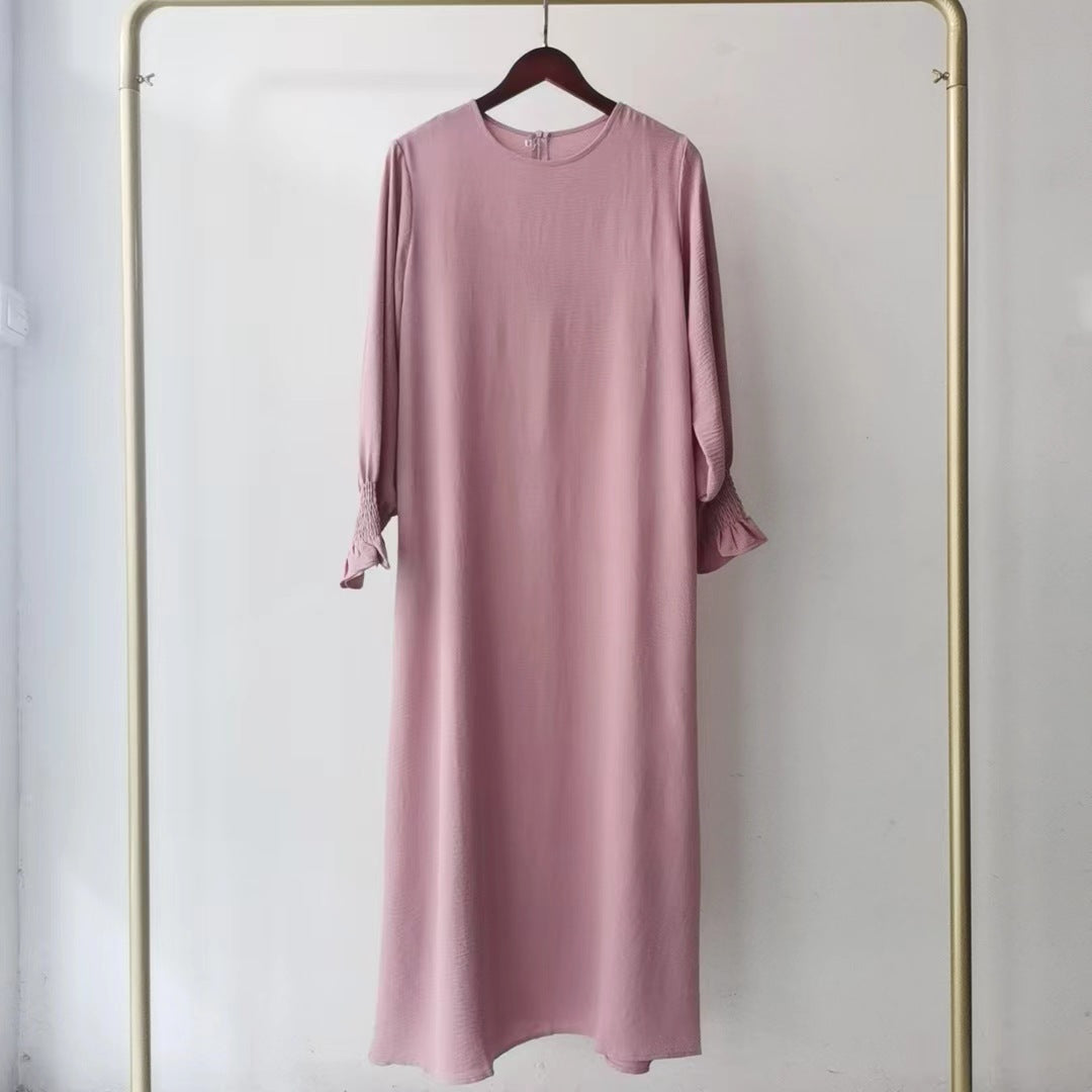 Women's Dress Fashion Round Neck Solid Color Dresses