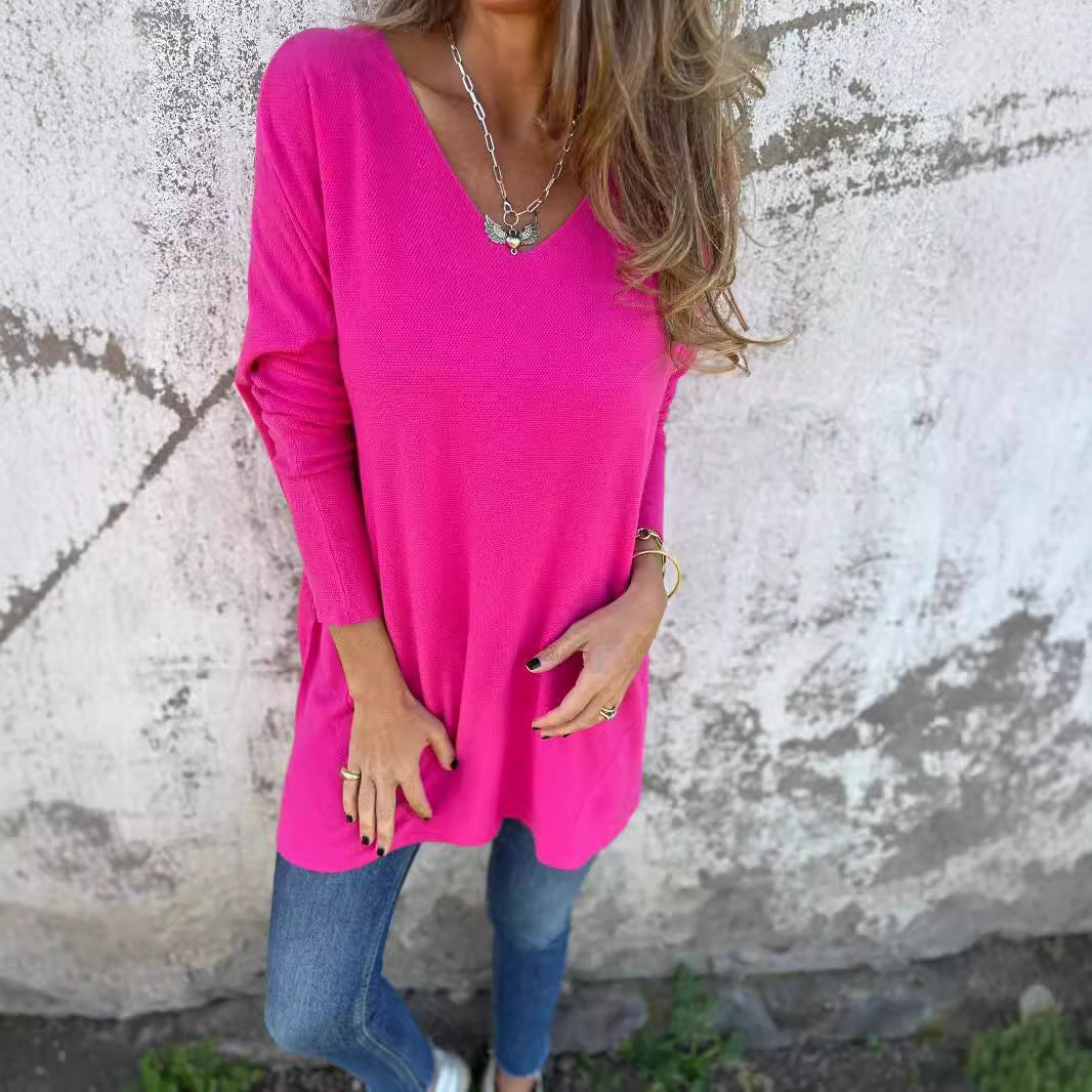 Women's Trendy Graceful Solid Color Loose Tops