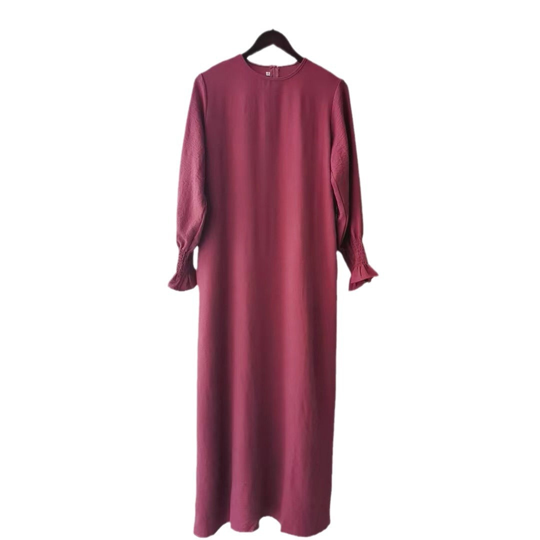 Women's Dress Fashion Round Neck Solid Color Dresses